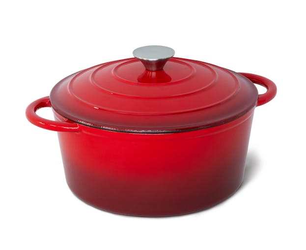 26cm Enamelled Cast Iron French Oven Casserole (4.7L) - Red