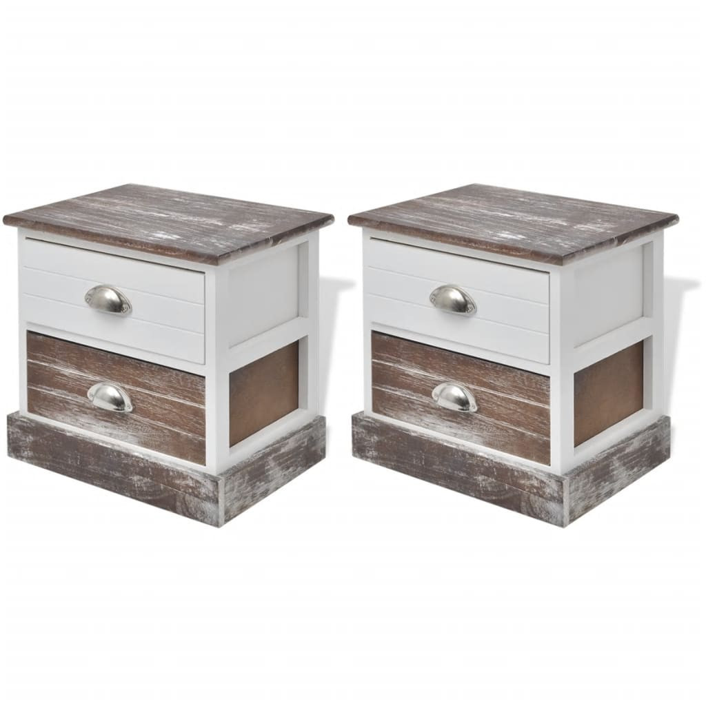 2x Szafka Nocna Stolik Komoda Biała z Szufladą Do Sypialni 38x28x38 cm