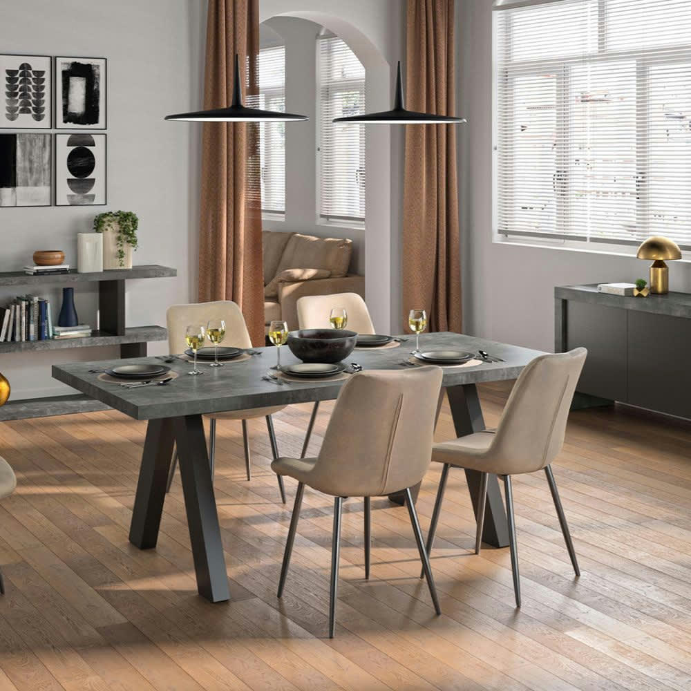 APEX - Table effet bois béton