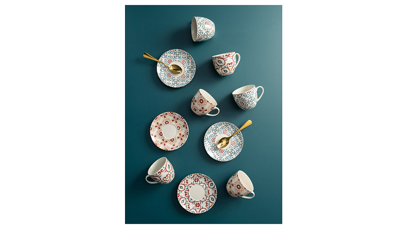 Komplet kawowy Tognana Iris Ribeira New Bone China 12 el. 200 ml