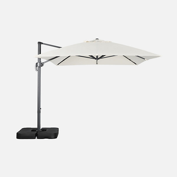 Parasol déporté rectangulaire 3x4m   dalles à lester 50x50cm écru - Wimereux   Fixeo