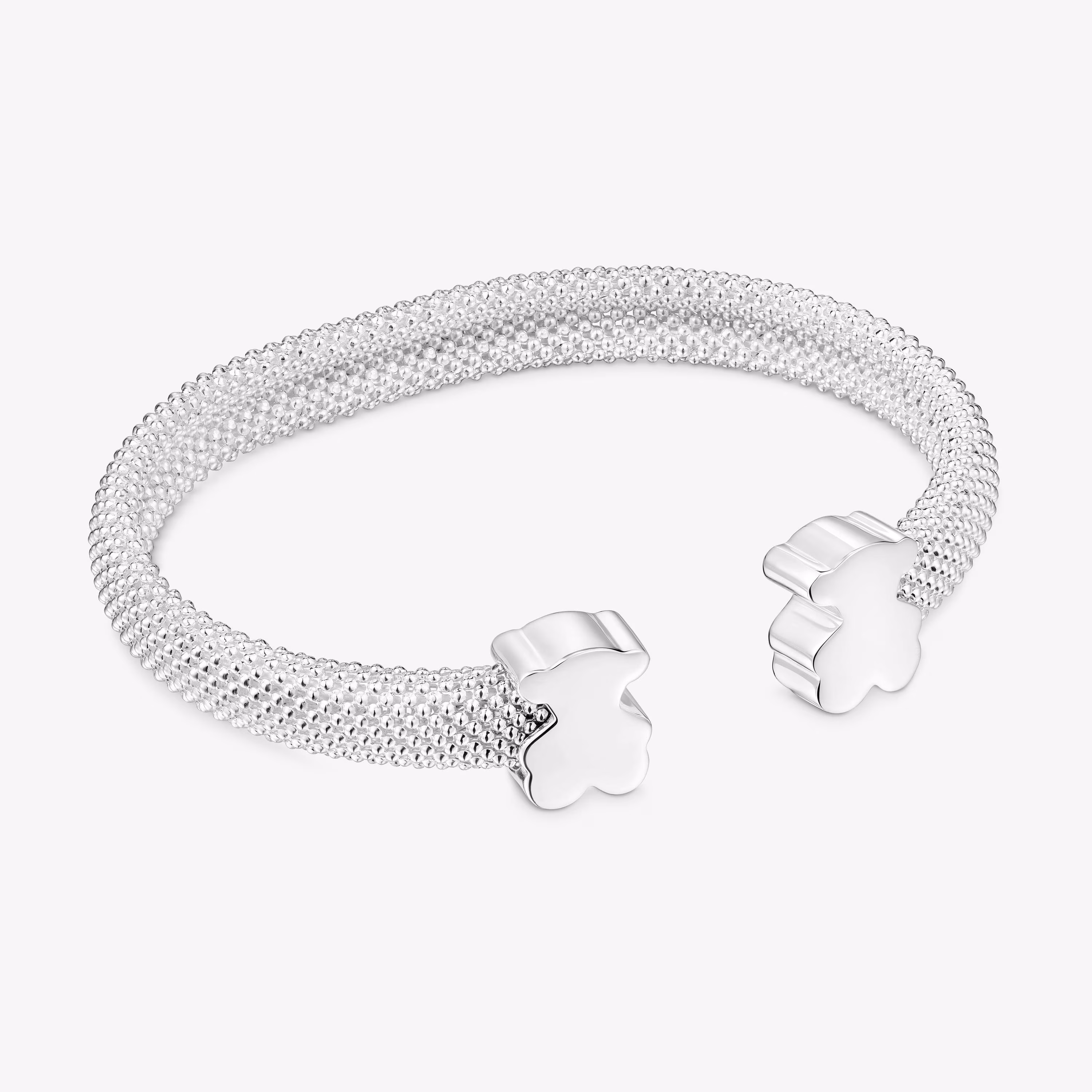 Pulsera esclava de plata motivos oso 12 mm Icon Mesh