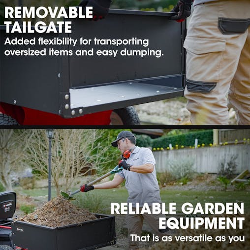 NNEMB 270kg Capacity Metal Dump Cart, for Ride on Mower