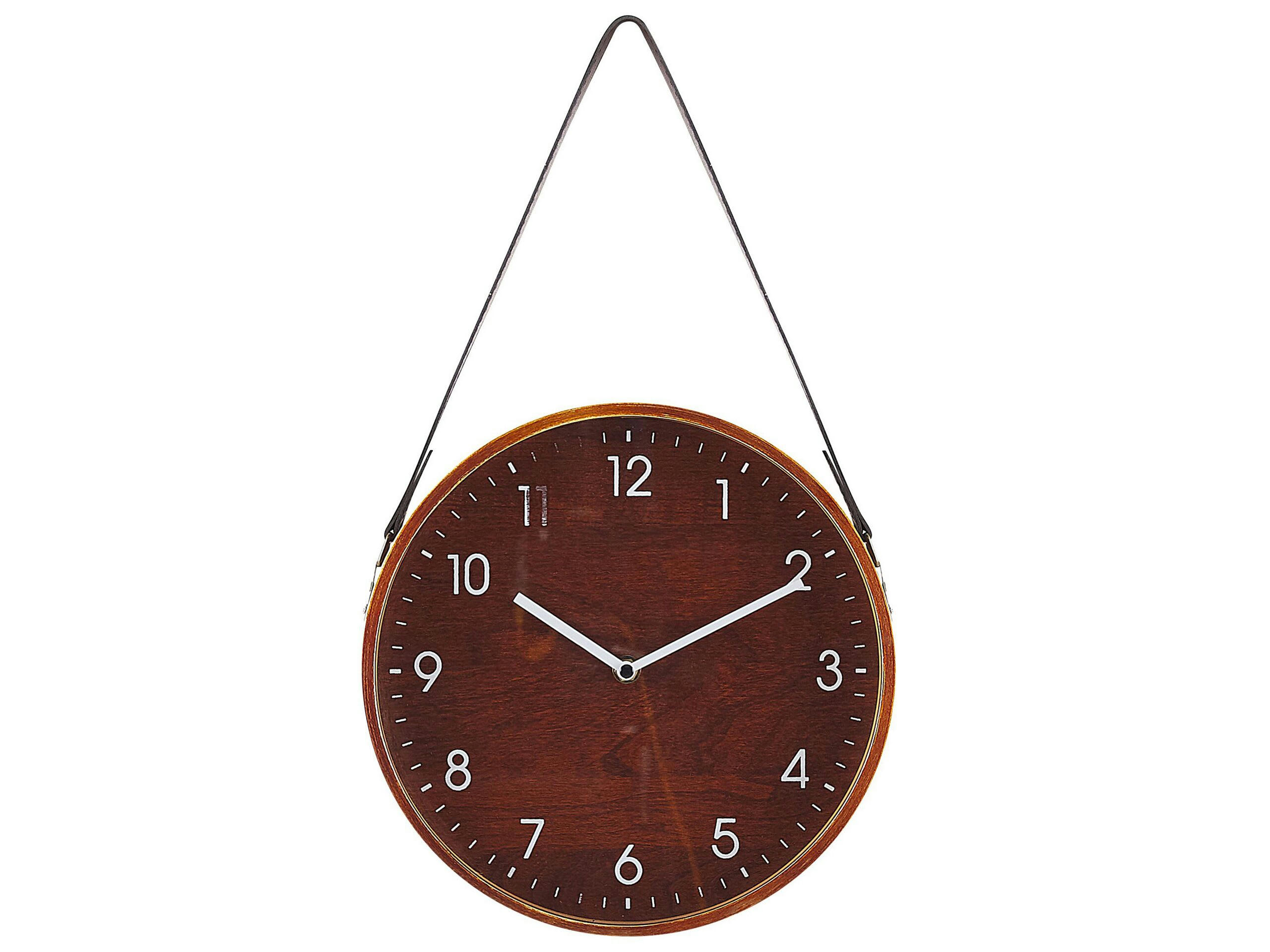 RENENS - Horloge murale effet bois foncé ø 26 cm