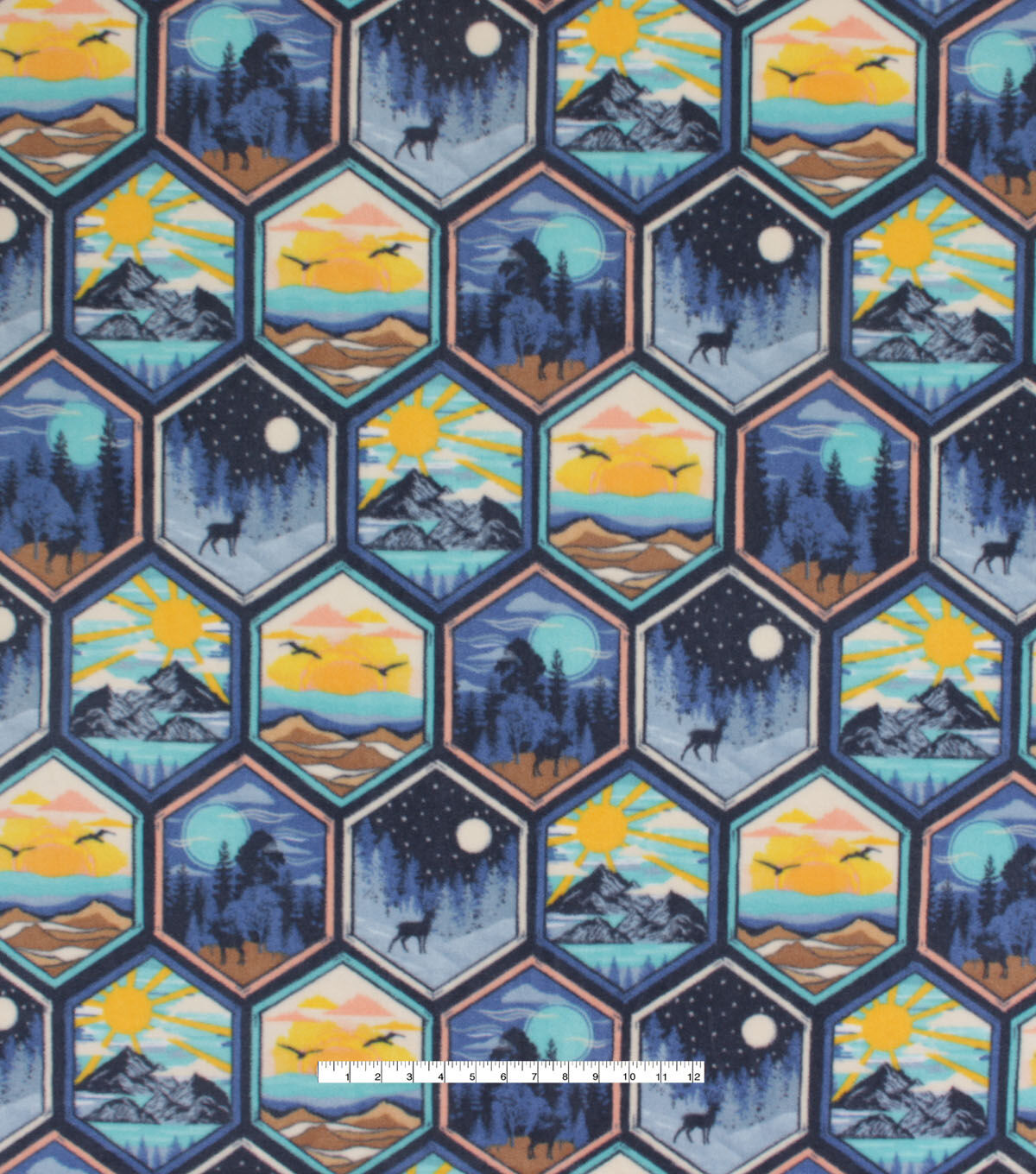 Wilderness Badges Anti Pill Fleece Fabric