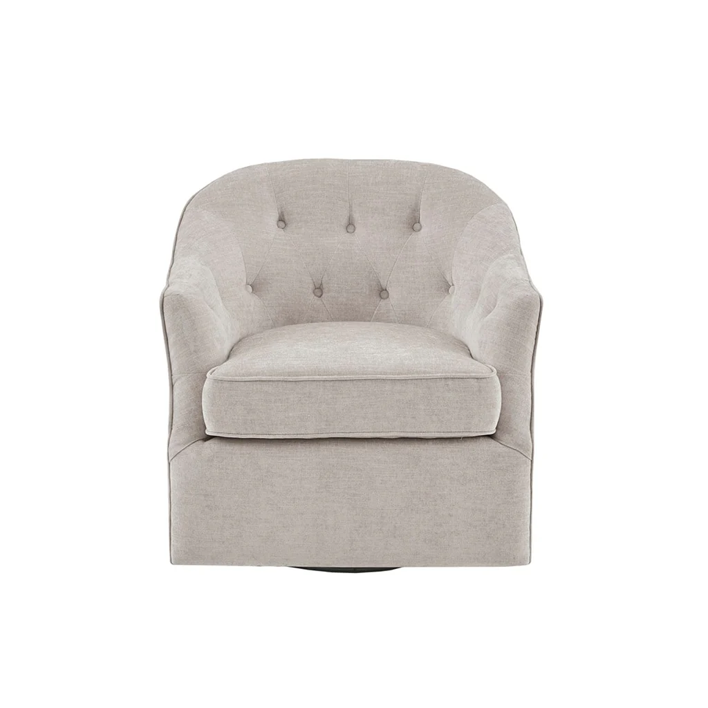 360 degree Swivel Glider Chair, Solid Wood Frame, Button Tufted Back Chair