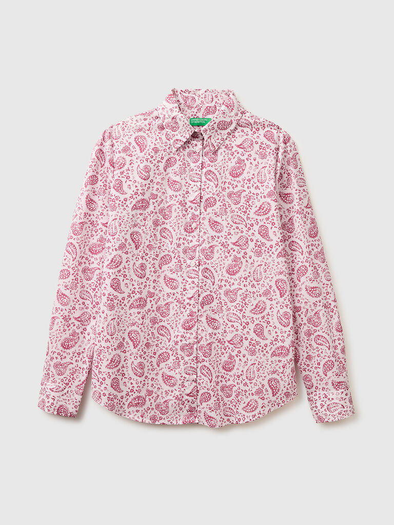 Patterned shirt in lightweight cotton