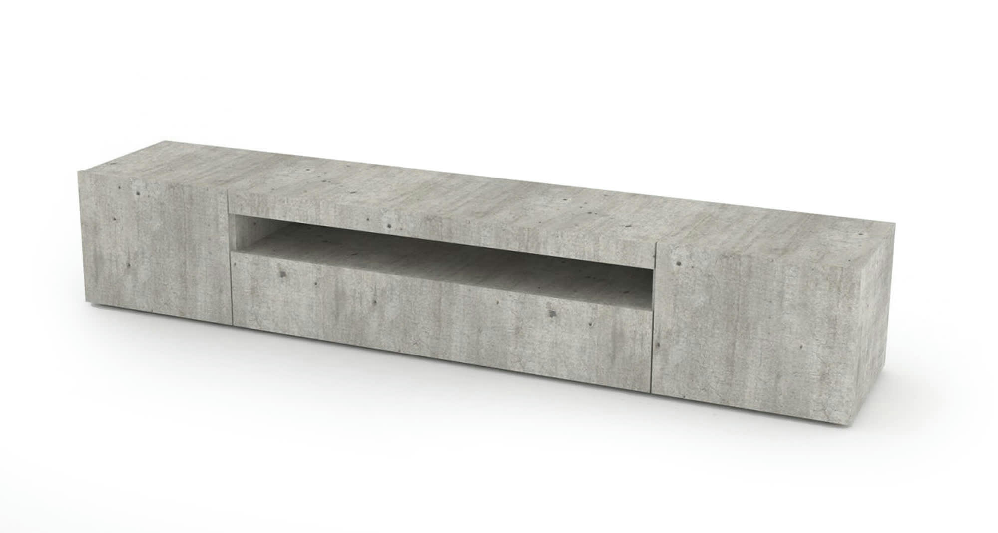 JESSE - Meuble tv de salon effet bois béton 200x40h37 cm