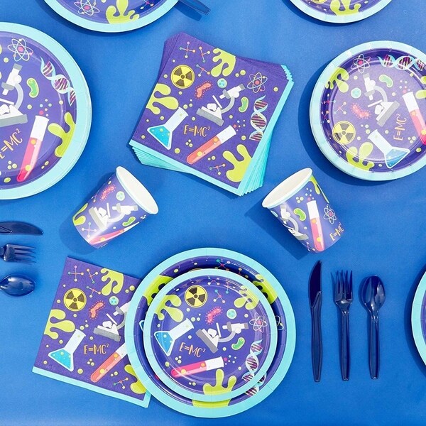 Serves 24 Science Lab Birthday Party Supplies Decorations for Kids Boys Girls