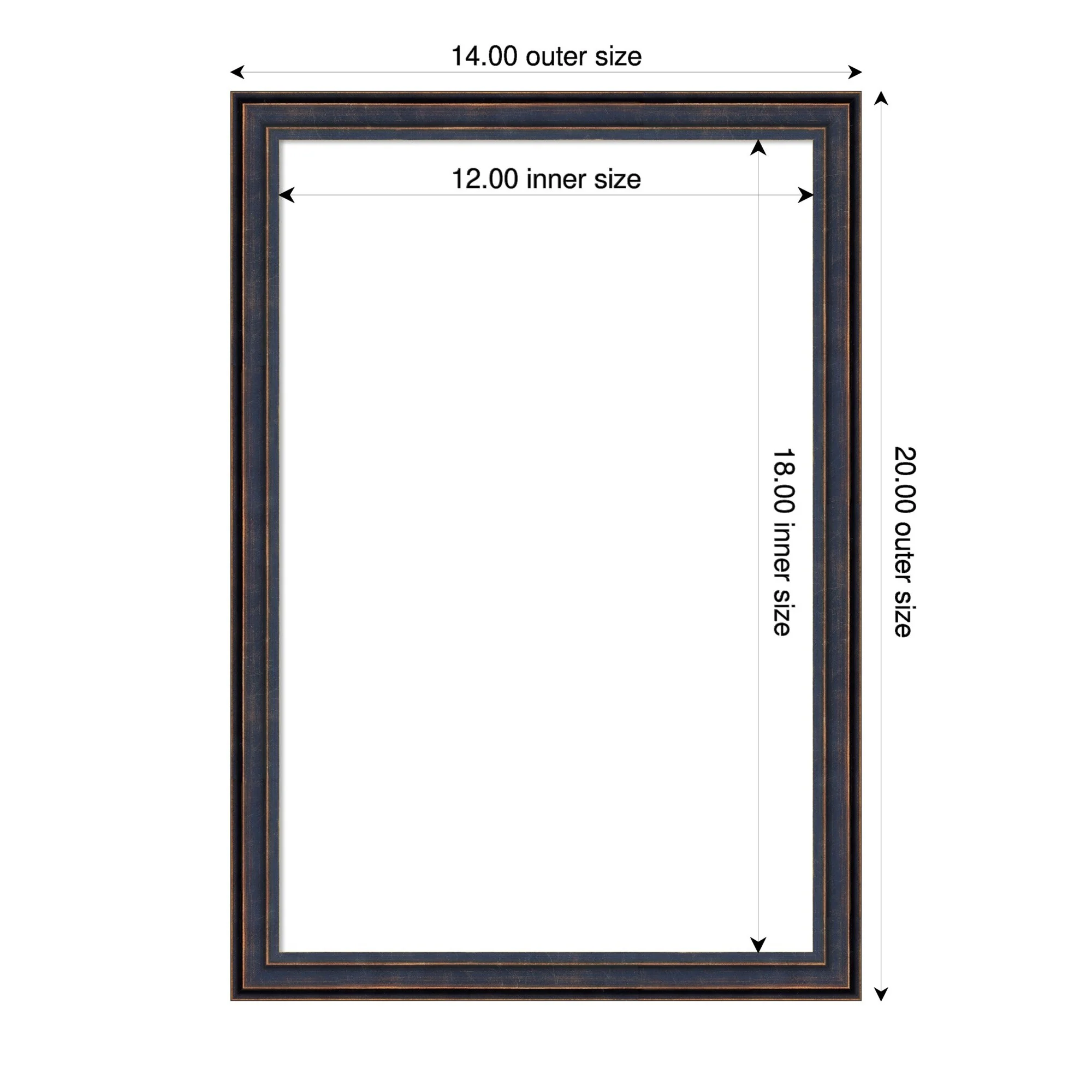 Amanti Art Dark Bronze Scoop Framed Dry Erase Magnetic Board