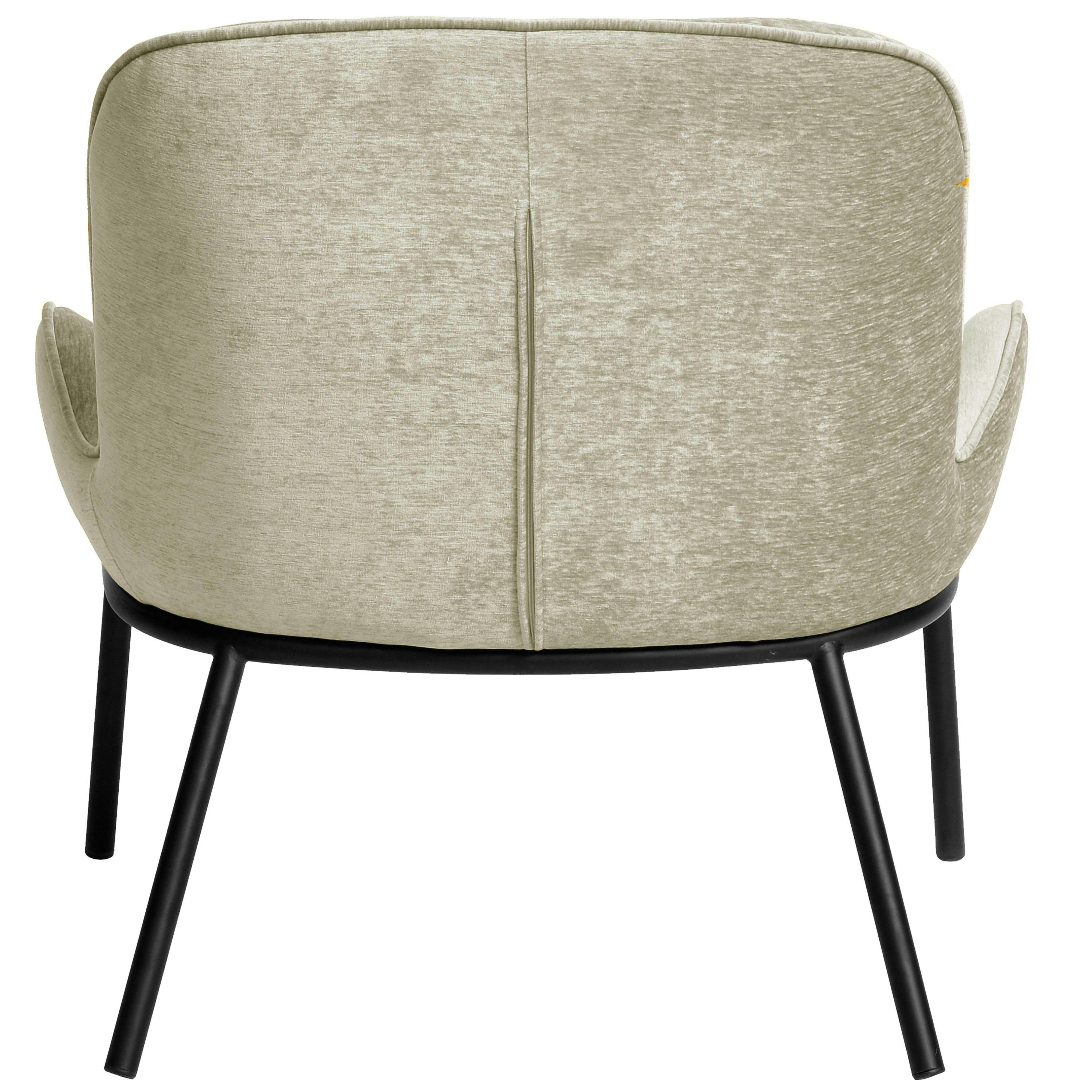 ALVIN - Fauteuil lounge en tissu Coloris Lin et métal noir mat