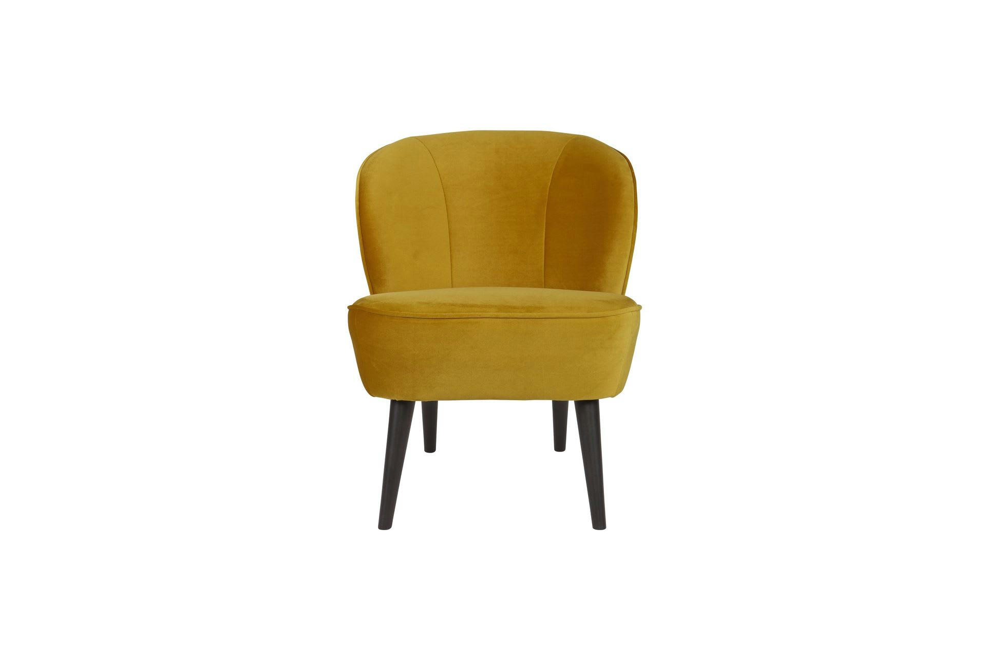 SARA - Fauteuil en velour ocre
