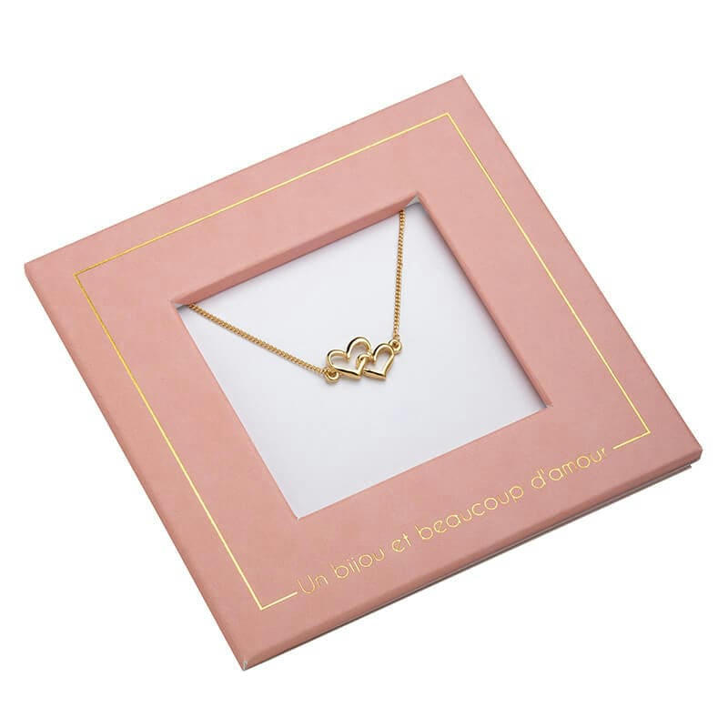 - Carte bijou collier coeurs entrelacés