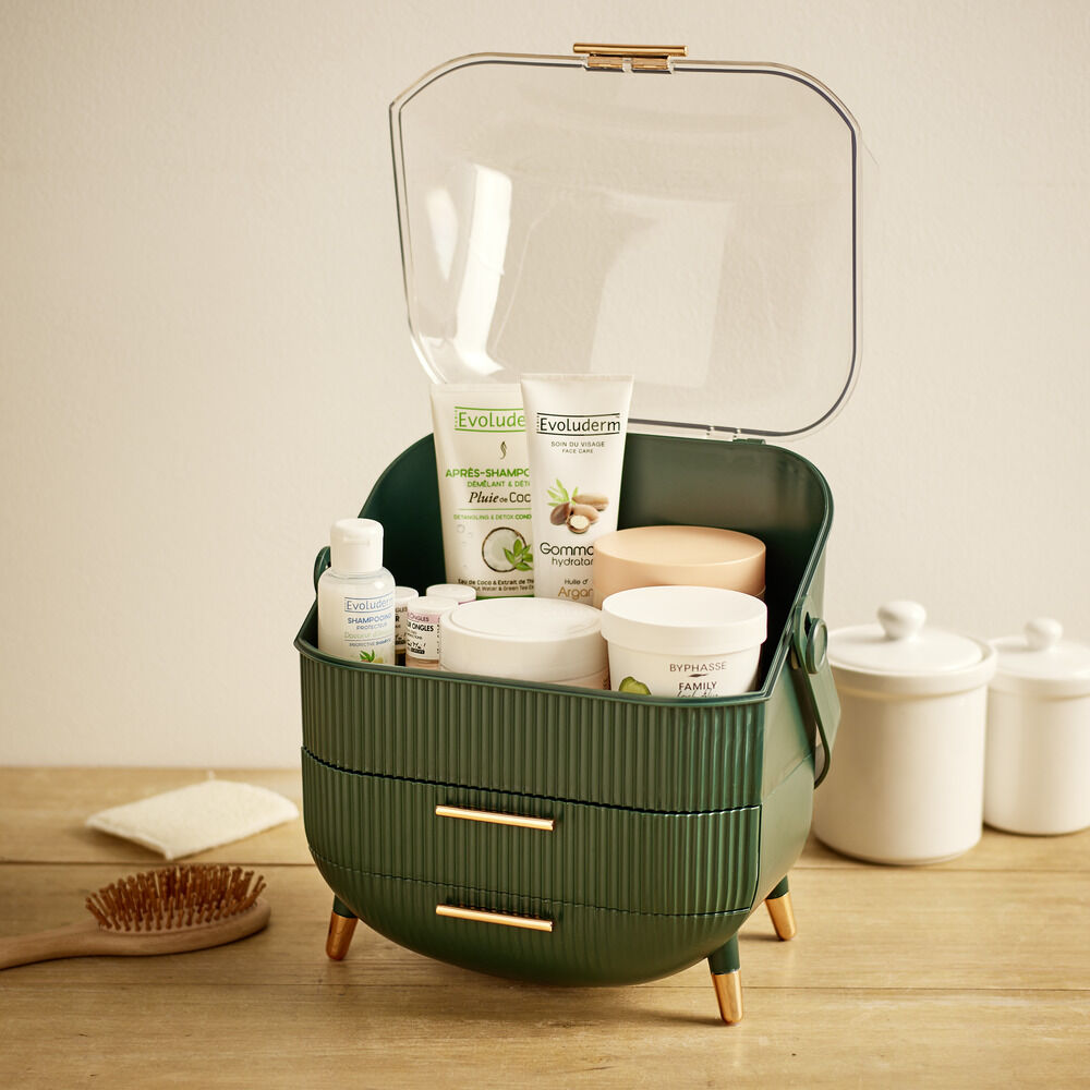 Organisateur cosmétiques 1 compartiments et 2 tiroirs 28,6x18,5xH37cm (2 modèles)