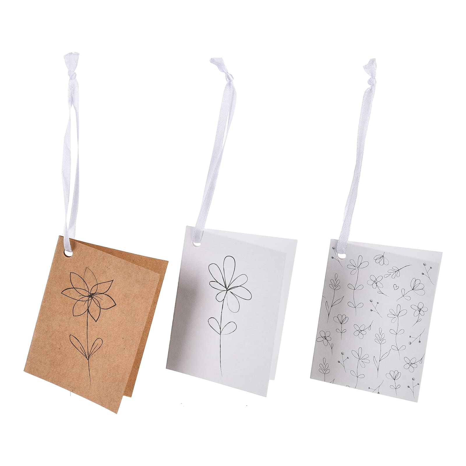 Mini-Klappkarten-Set Wiese Beige, 6 -tlg.