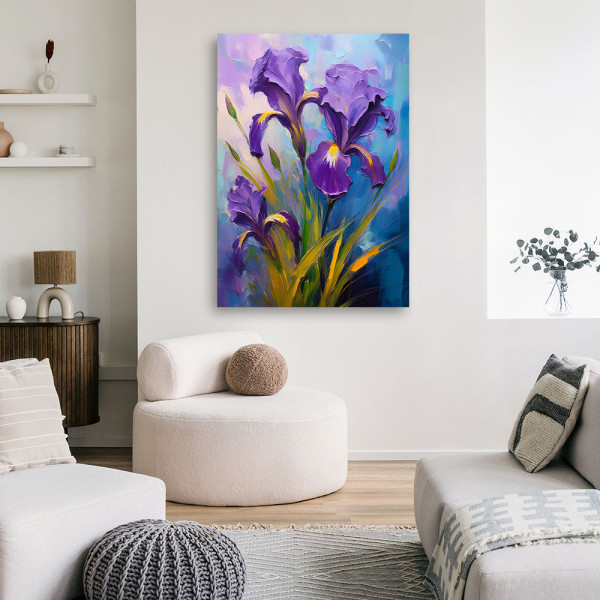 Feeby Obraz na płótnie, Irys Kwiat Akwarela 40x60