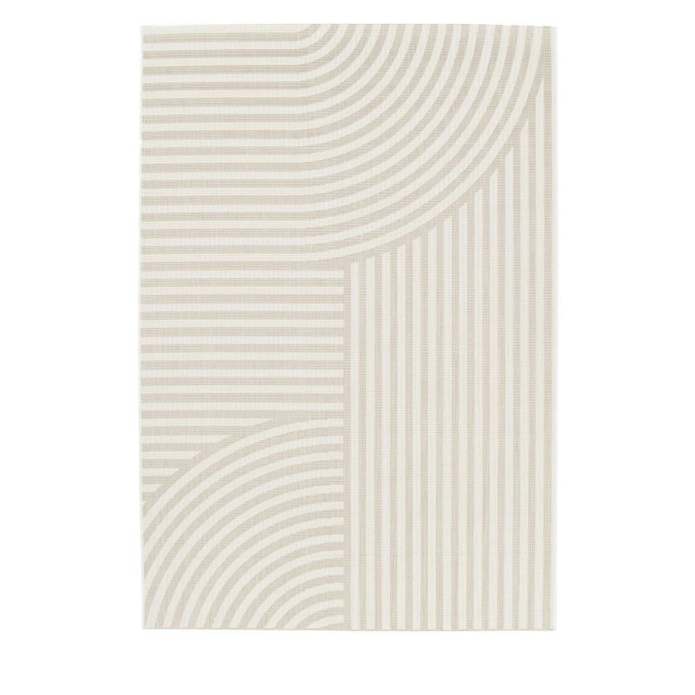 BIZANA - Tapis d'extérieur à motif géométrique beige 120x170 cm