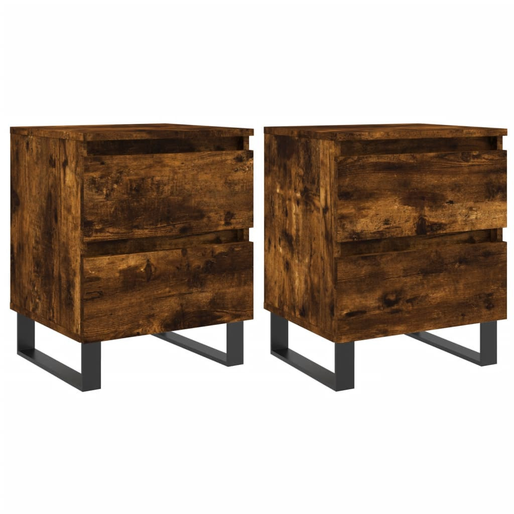 2x Szafka Nocna Stolik Komoda Brązowa z Szufladą Do Sypialni 40x35x50 cm