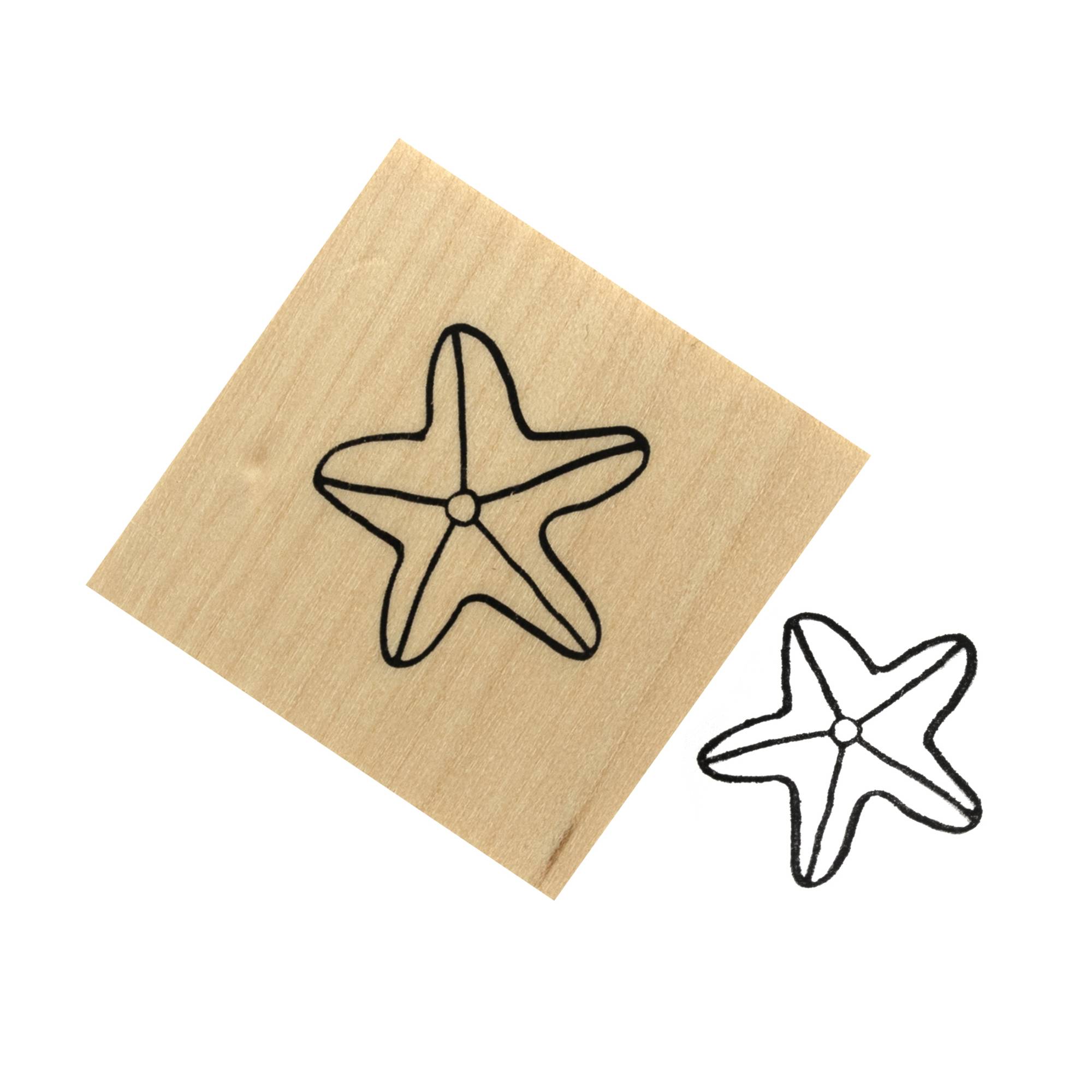 Starfish Wooden Stamp 3.8cm x 3.8cm