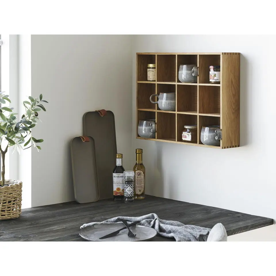 Wandschap Naturel Hout - 51x11x39cm - Soria