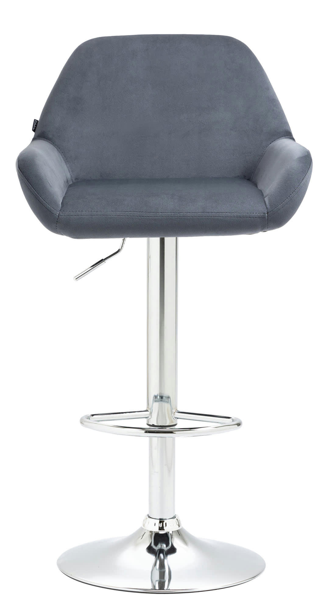 VELOURS - Tabouret de bar velours ajustable pivotant velours Gris foncé