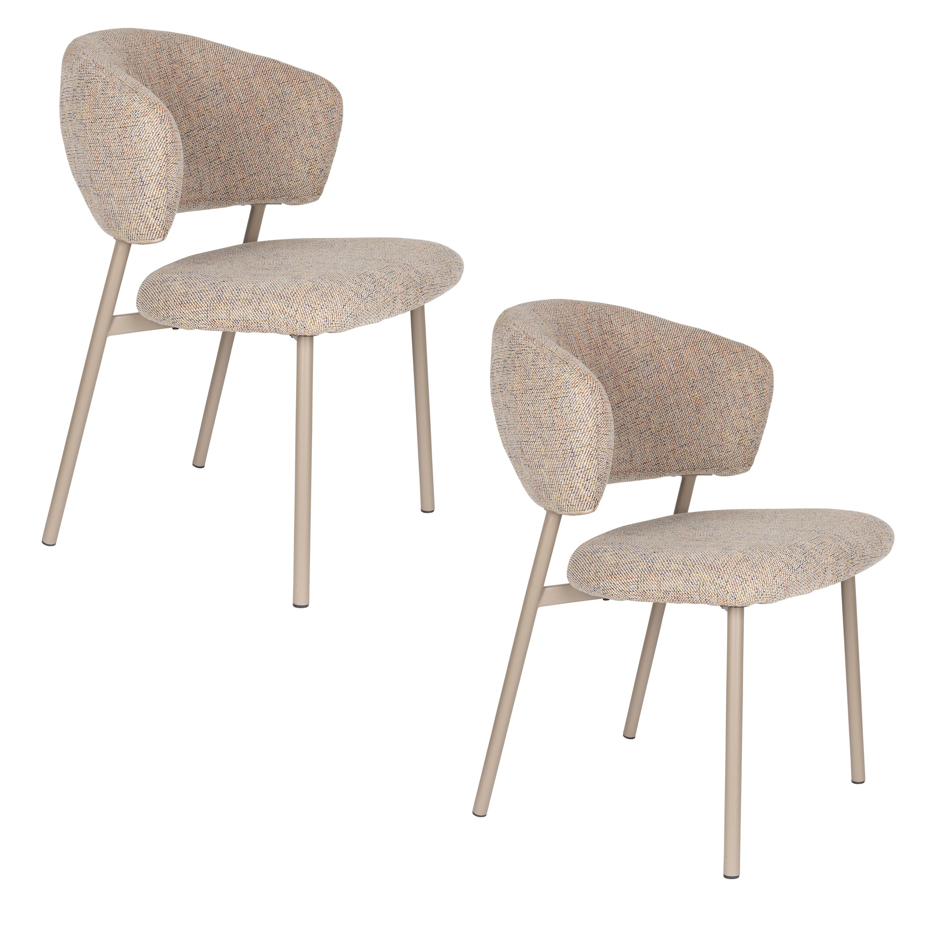 Housecraft Living Jasmine Eetkamerstoelen Gemêleerd Beige - Set van 2