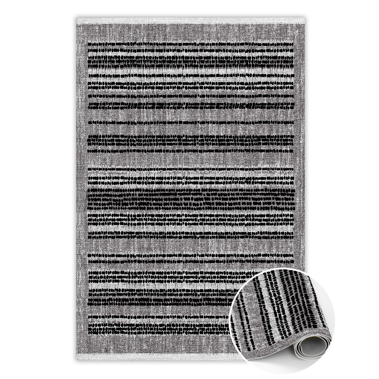 Modny dywan winylowy Czarne paski 60 x 90 cm