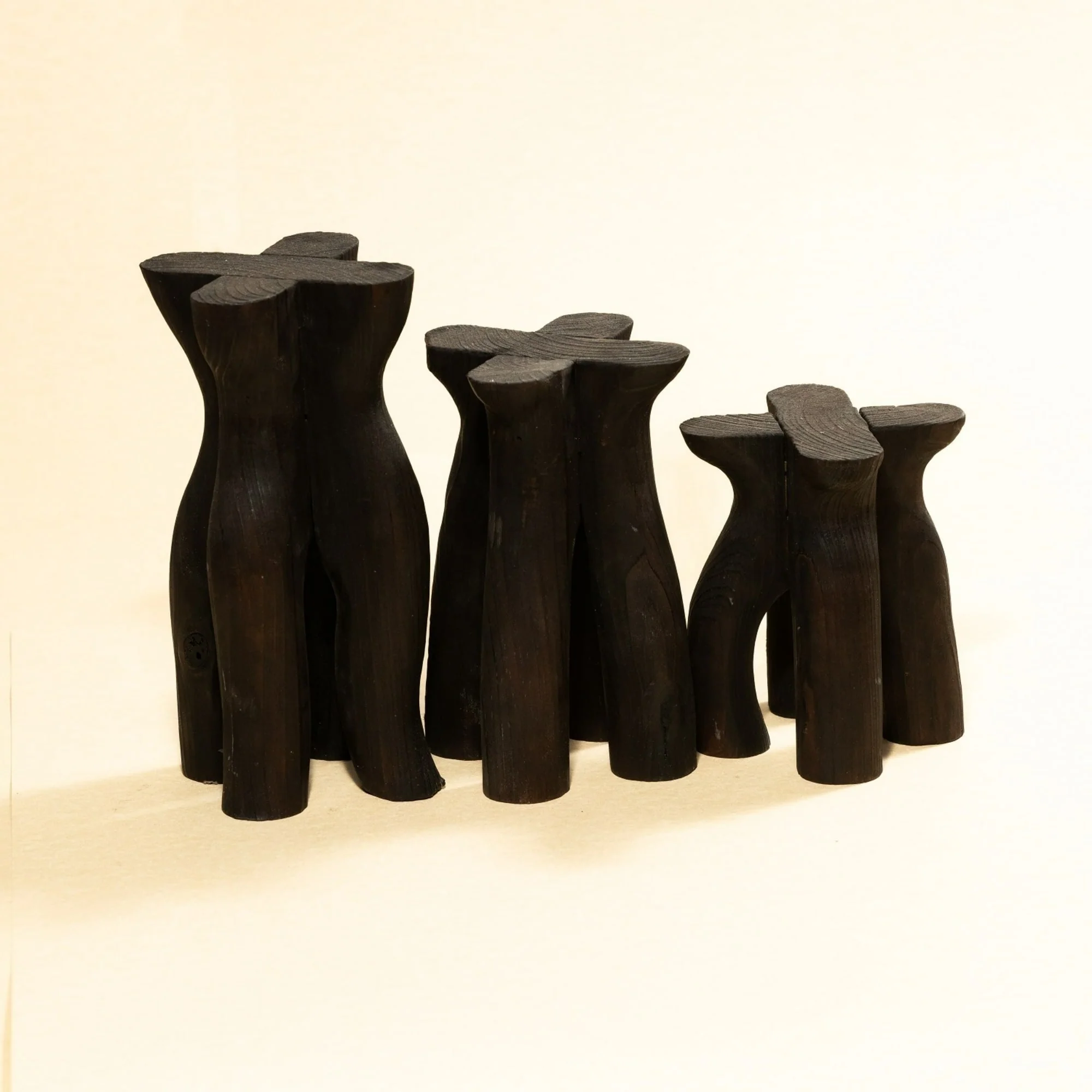 Large Wooden Pedestal Display Stand - 11 - Black