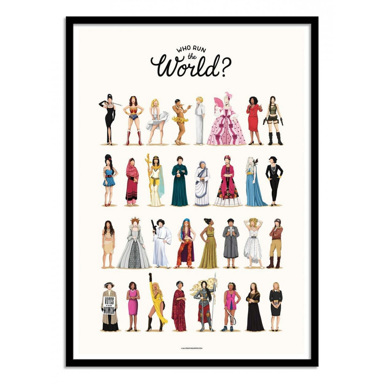 NOUR TOHME - RUN THE WORLD - Affiche d'art 50 x 70 cm