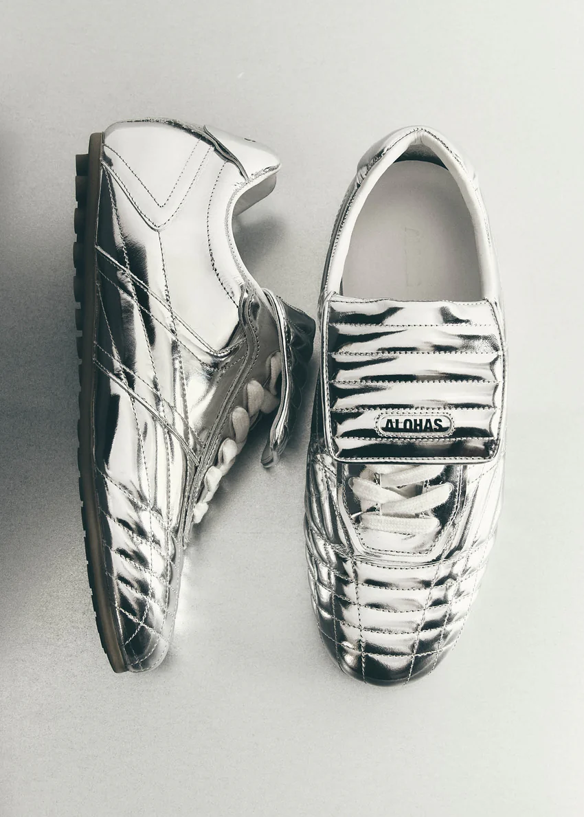 Tb.99 Silver Leather Sneakers