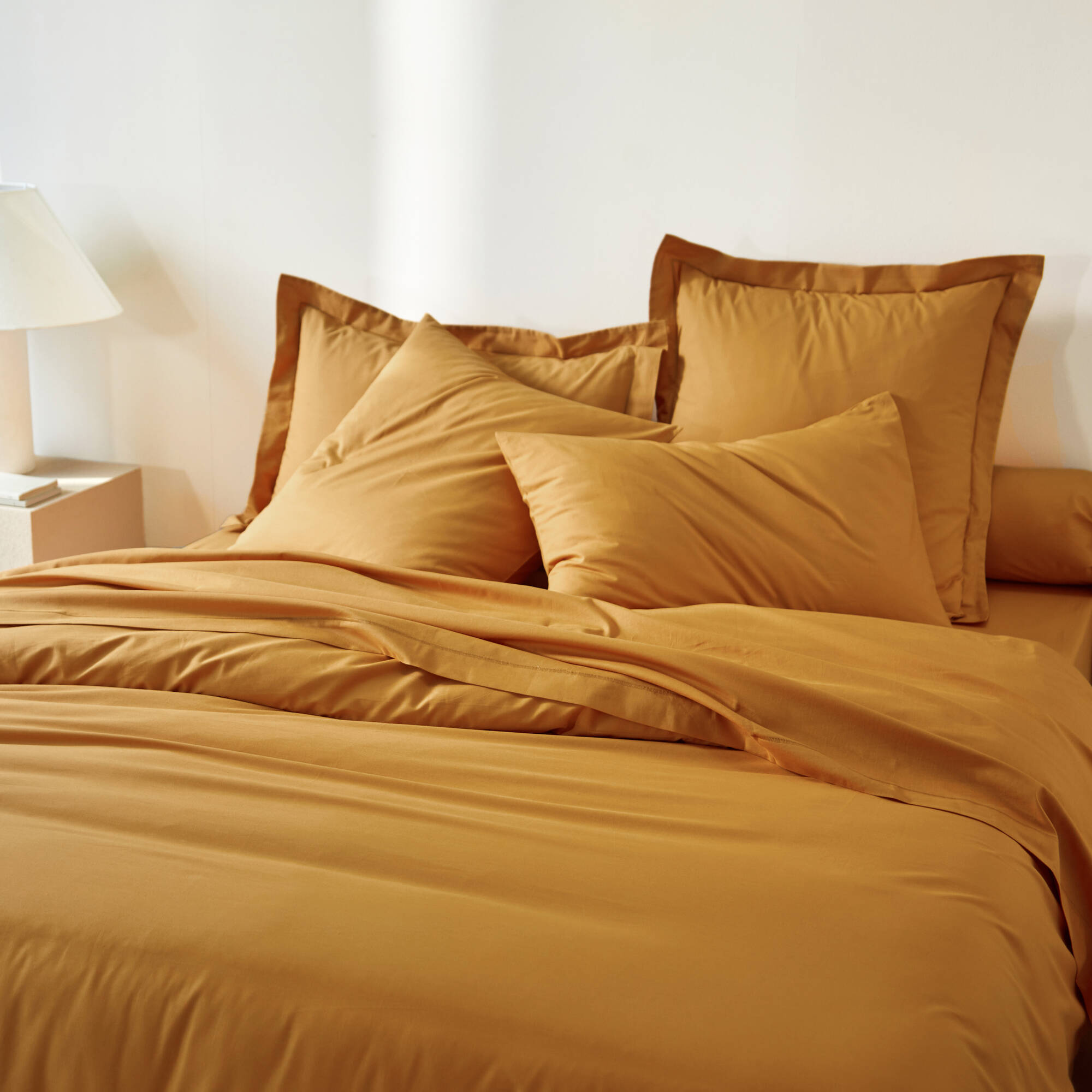 Linge de lit uni polyester-coton Colombine