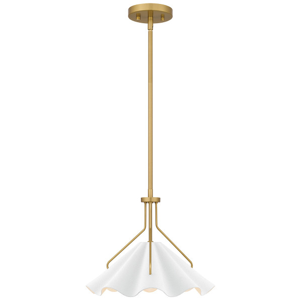 Lampa wisząca postarzany mosiądz-strukturalna biel MEJIA 1xE27x60W Quoizel
