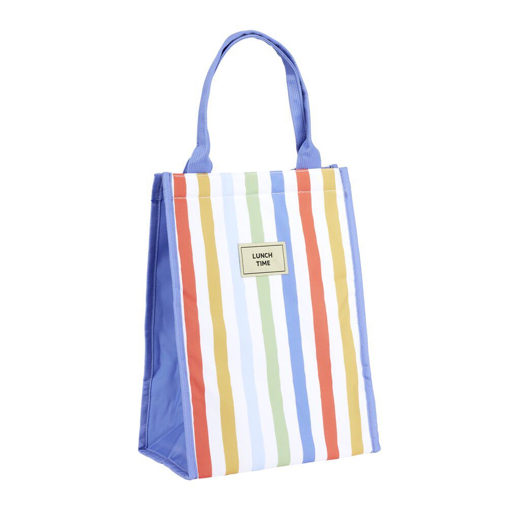 Sac isotherme 13L bayadère rayures multicolores 24x15xH33cm