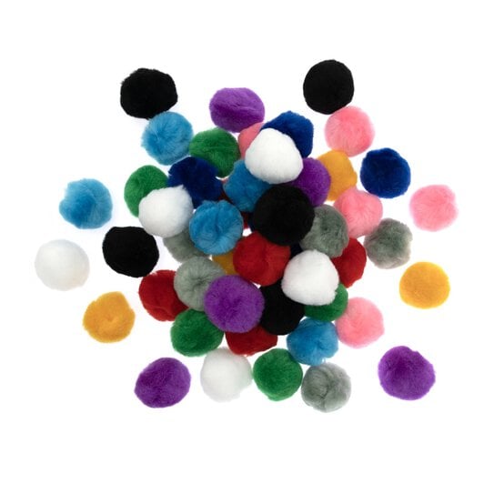 Assorted Pom Poms 5cm 50 Pack