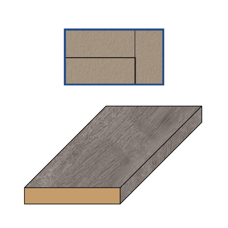 Chambranle Mont Ventoux Vertical gris brun 0,8 x 6,5 x 210 cm THYS