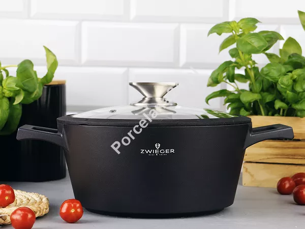 Komplet 4 garnków (8 el.) i 3 patelni (20, 24 i 28 cm) ZWIEGER - Black Stone 1Z.BS.K11