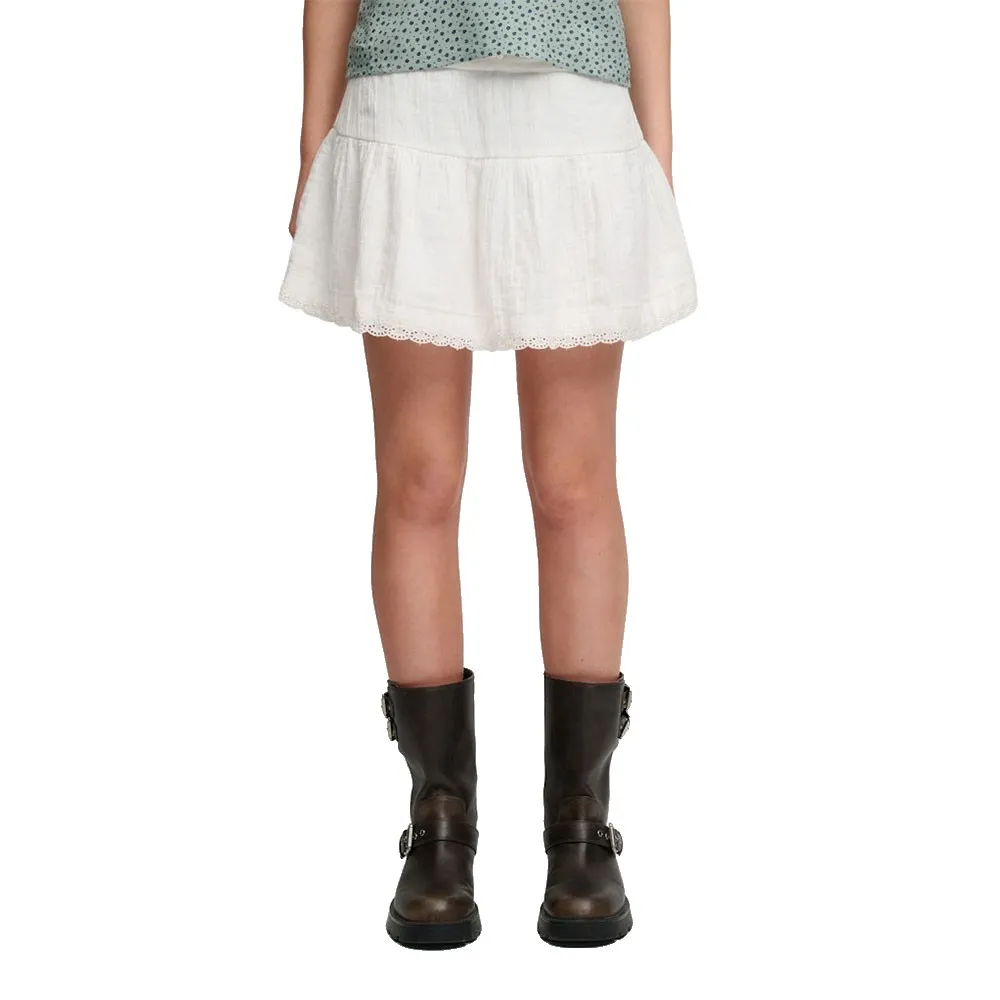 Superdry Broderie Trim short skirt