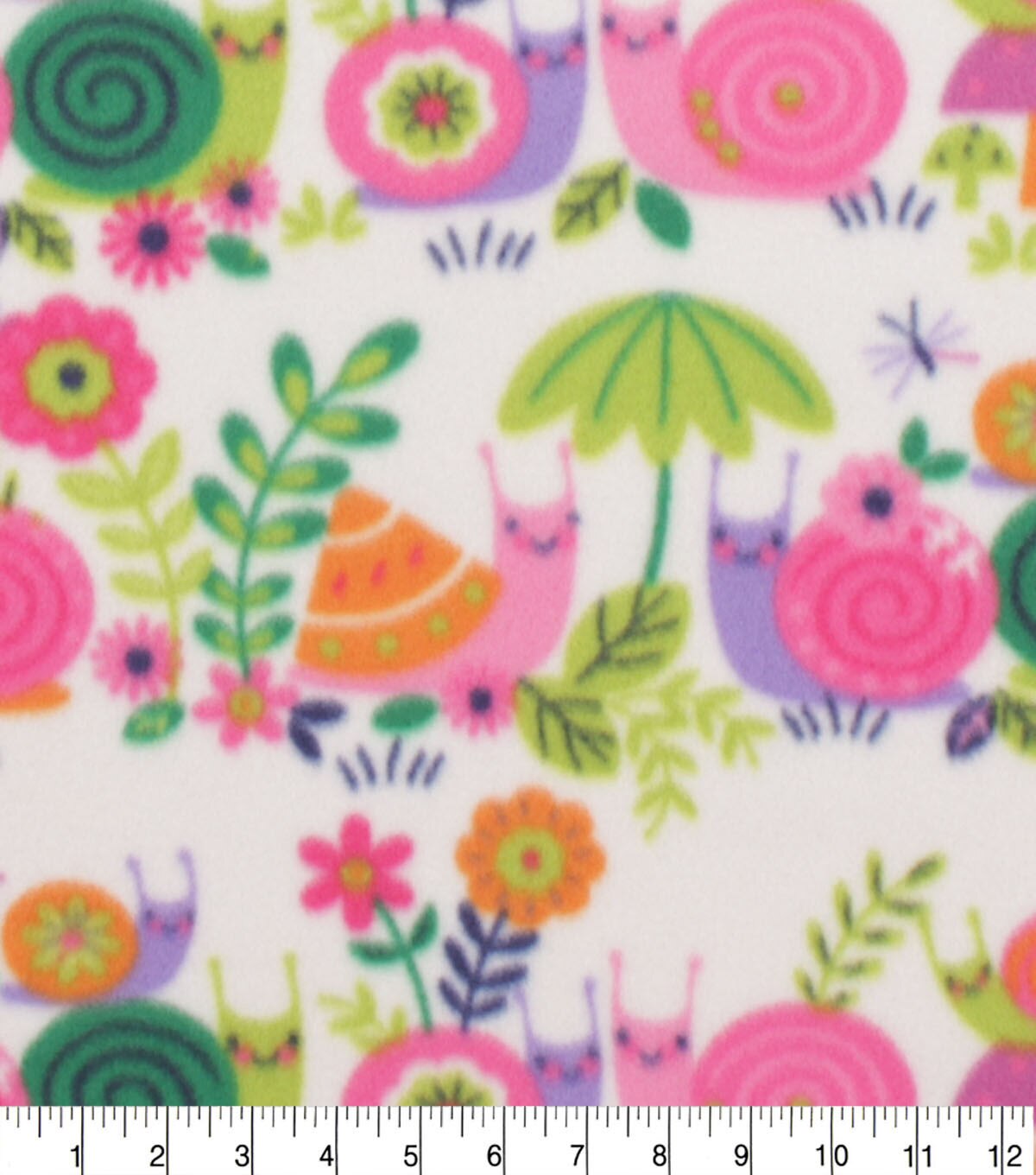 Happy Snails Blizzard Fleece Fabric