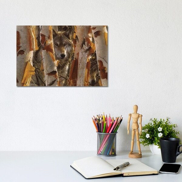 iCanvas "Wolf Guardian, Horizontal" by Collin Bogle Canvas Print