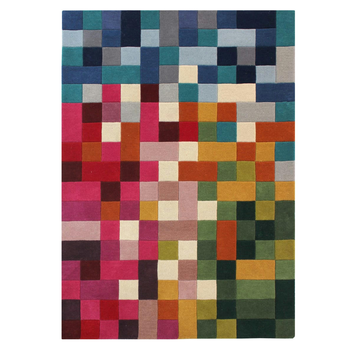 FR DESIGN - LUCEA - Tapis géométrique design en laine multicolore 160x230