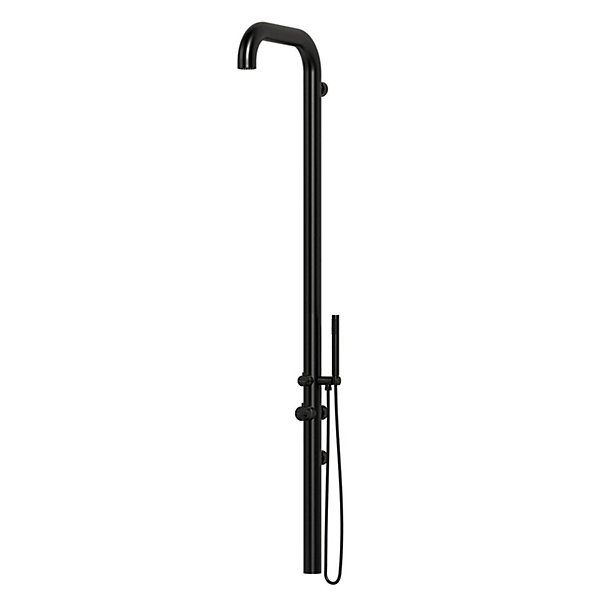 Douche Deau Chaude Et Froide Exterieure Sined Chia Wall Inox Black