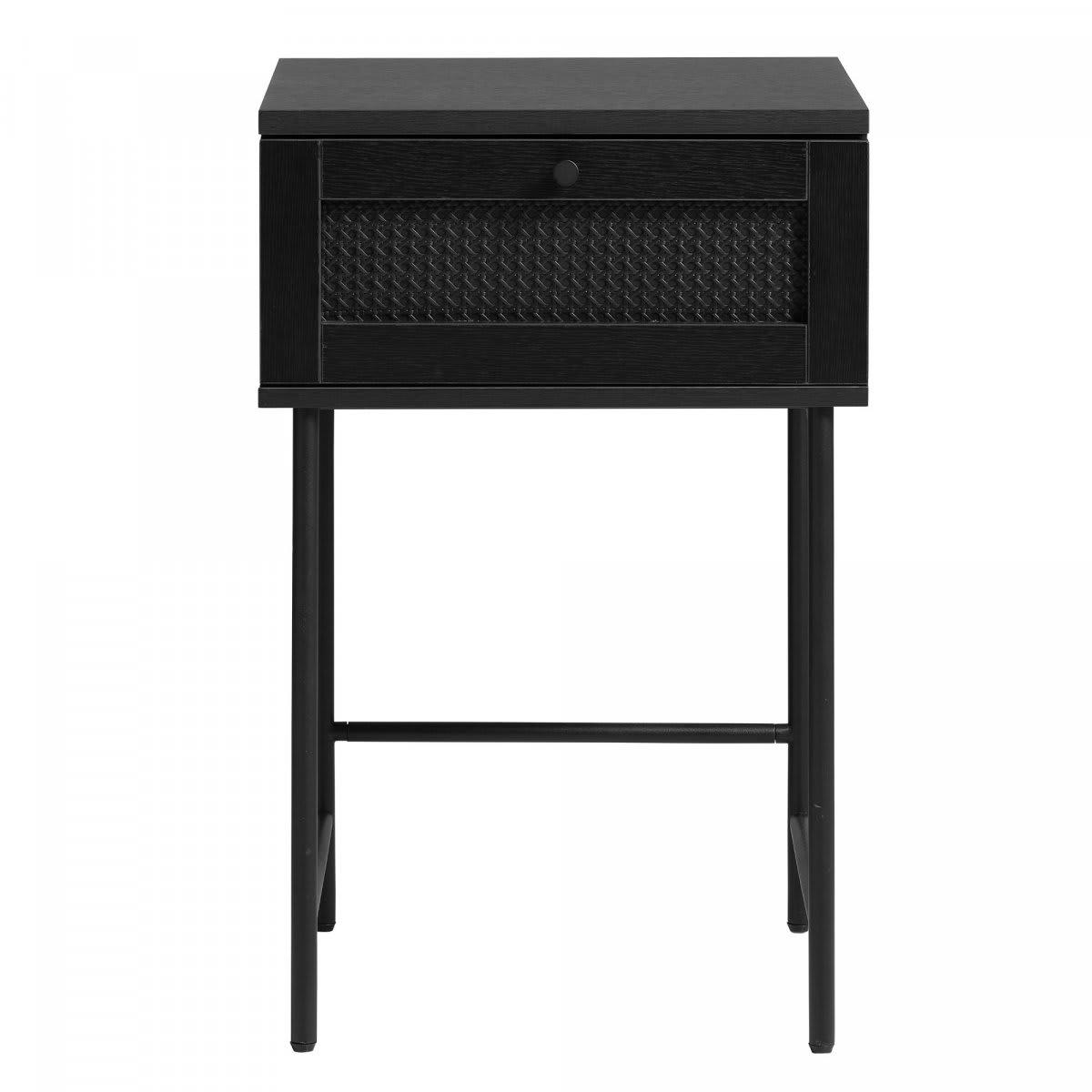 TUVALU - Table de chevet moderne en bois noir