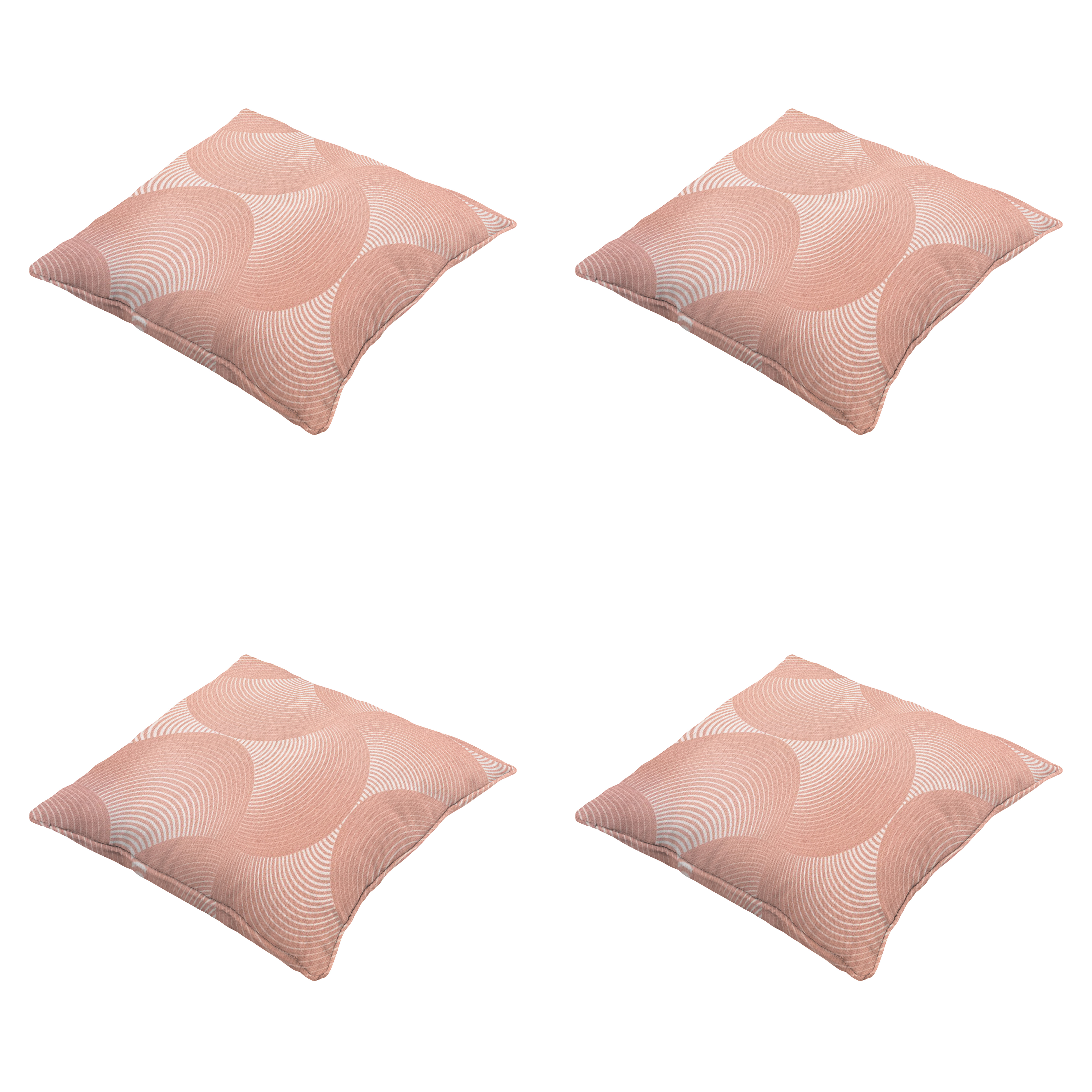 Madison sierkussen Napels - roze - 50x50x10cm - set van 4
