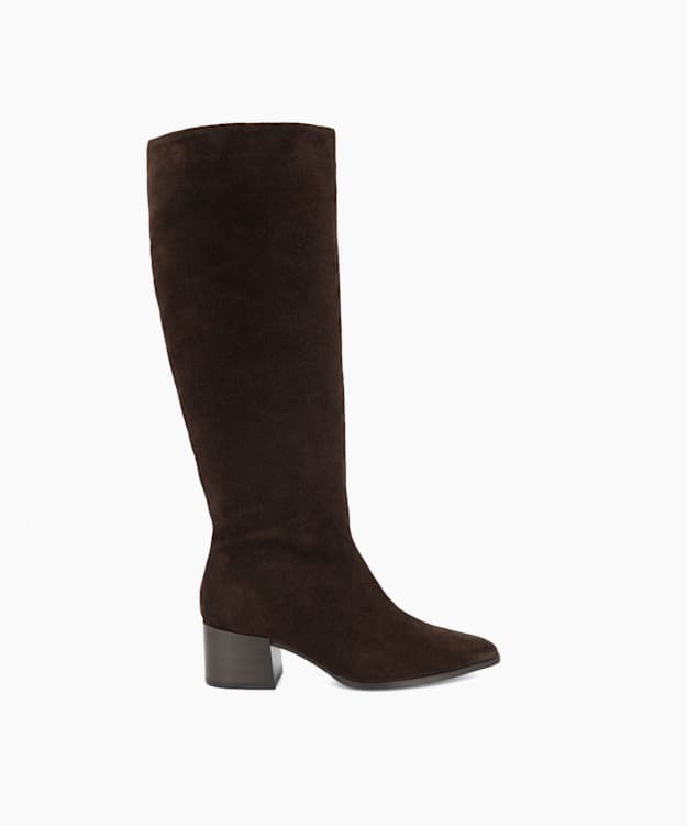 Tautly Brown - Heeled Knee-High Boots