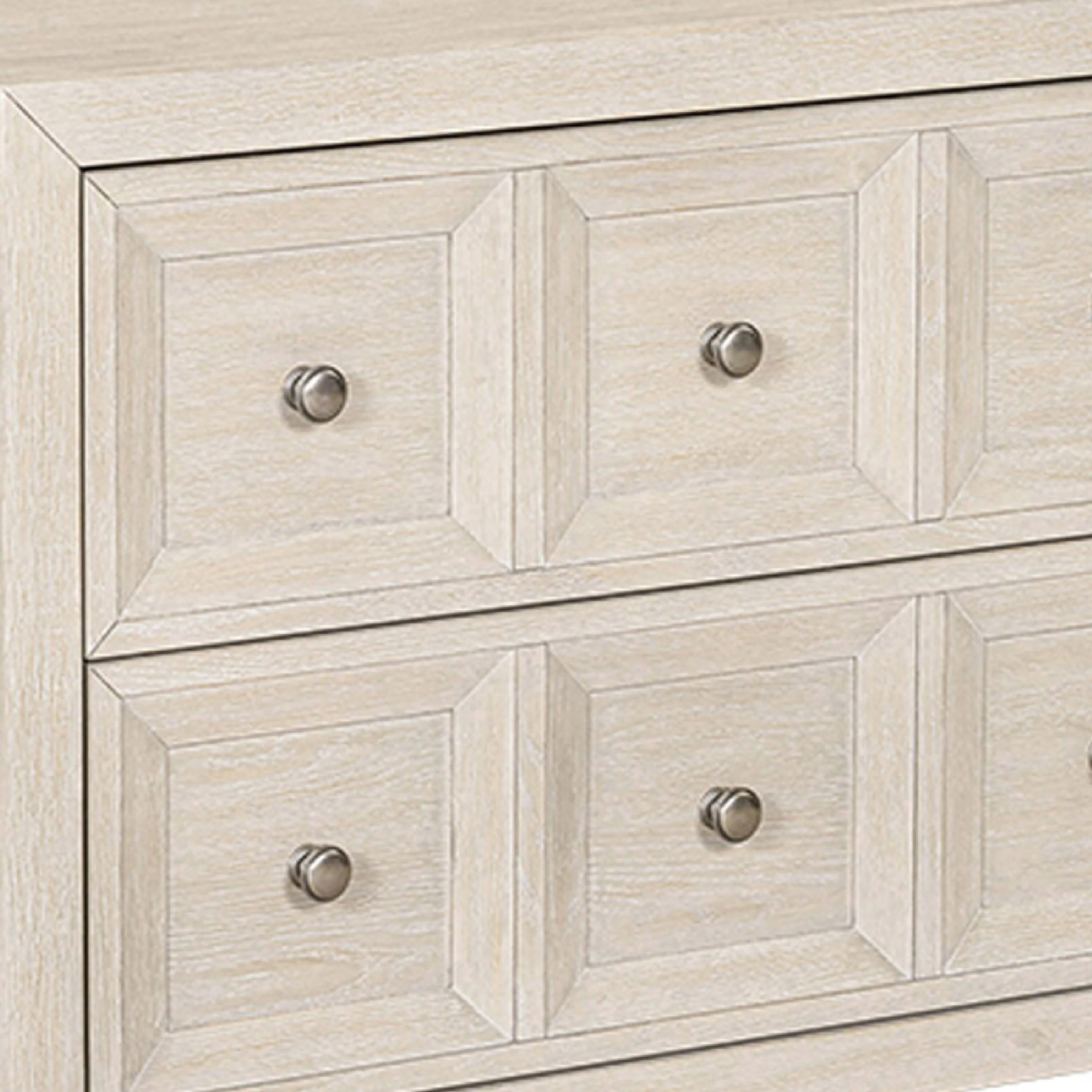 Kizie Oversized Nightstand, USB A-C, 2 Drawers, Bronze, Beige, 38 Inch