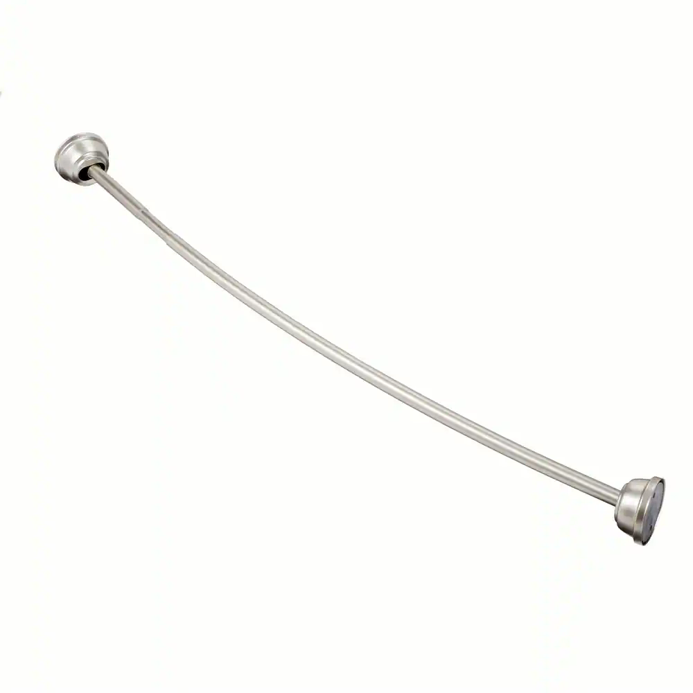 For Living Adjustable Aluminum Curved Shower Curtain Dual Mount Rod, Assorted Finish, 50-in to 72-in
