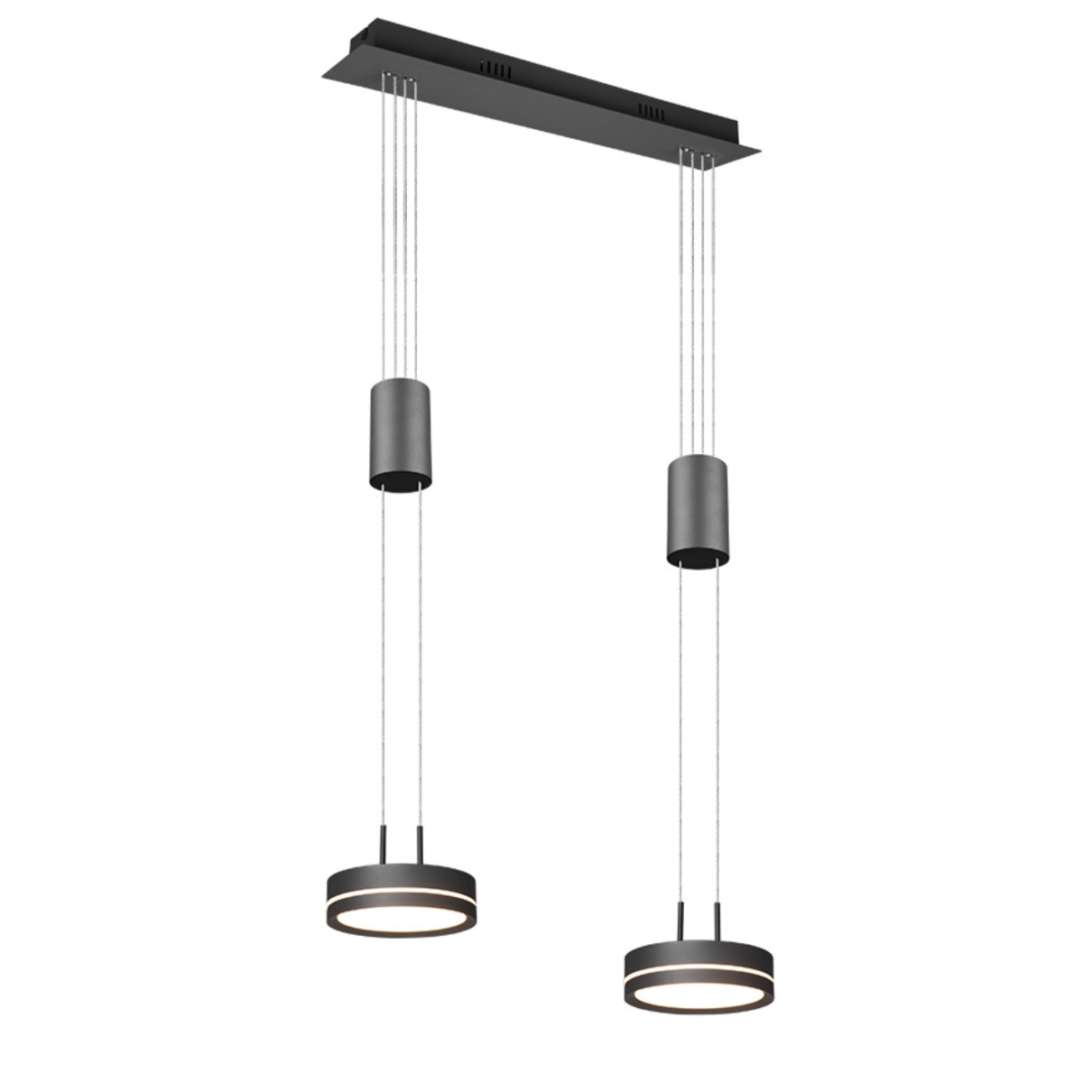 Lampa wisząca FRANKLIN czarno-biała LED 2x9W Ciepła biel 1050lm Trio