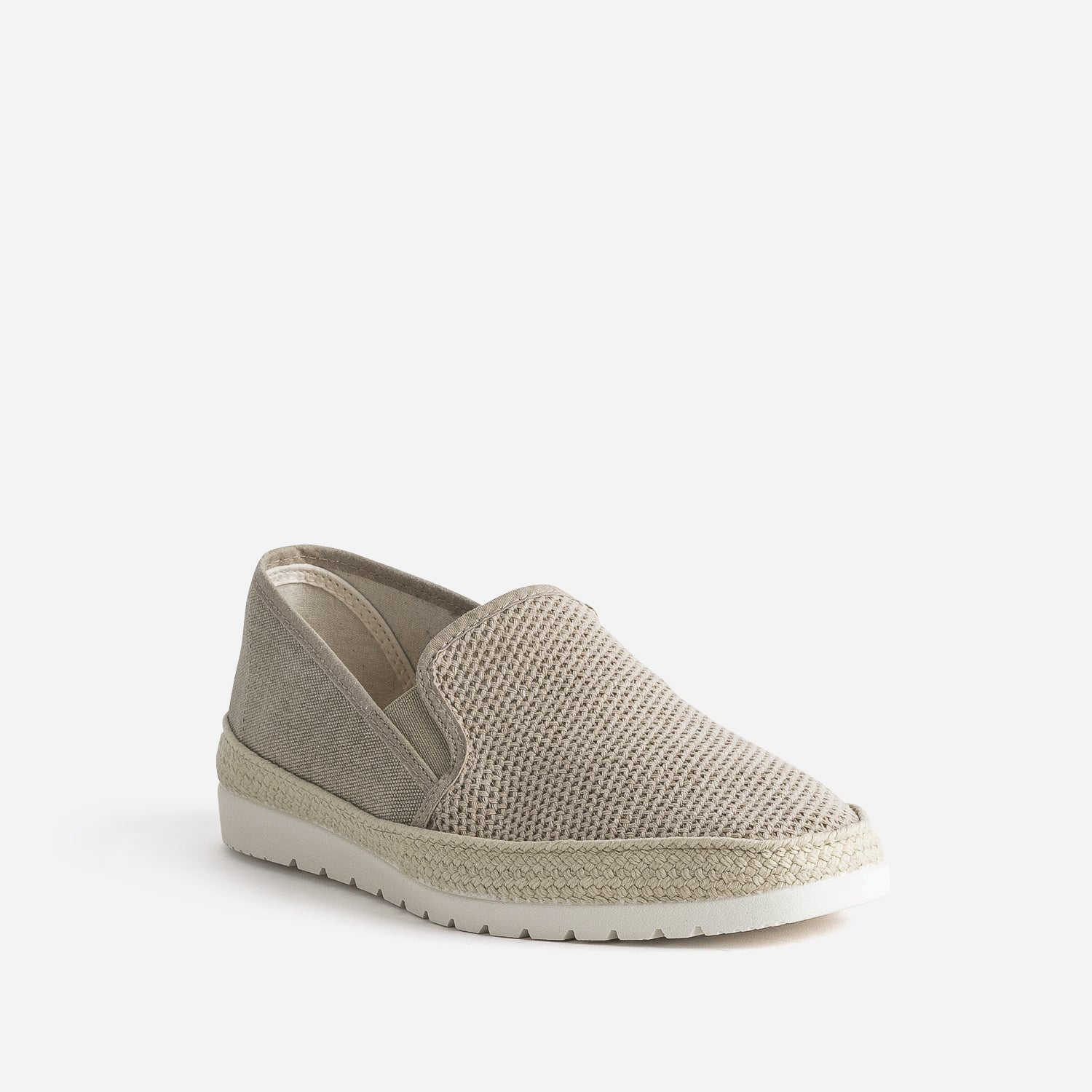 Slip-on beige en toile bi-matière