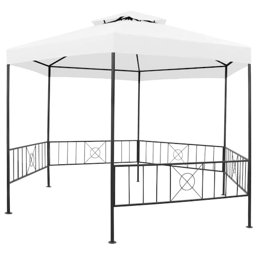 NNEVL Garden Gazebo 323x275x265 cm White 180 g/m&sup2;