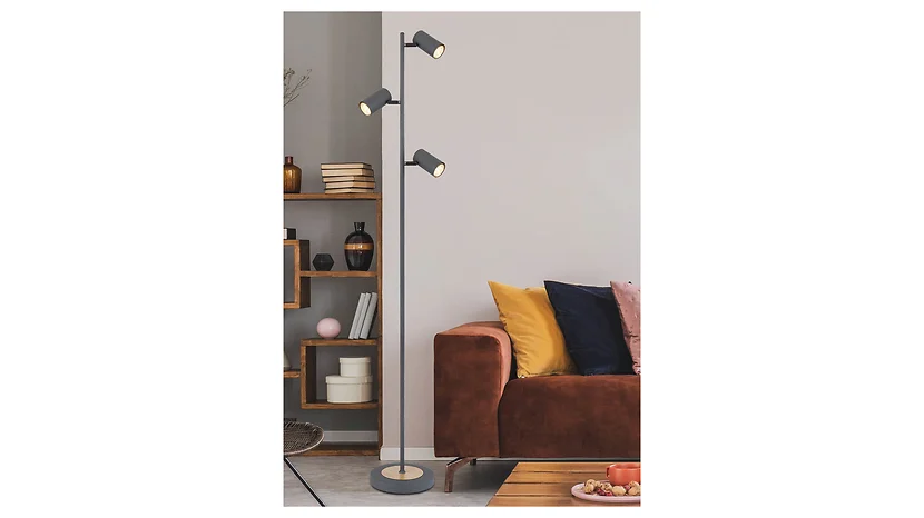 Lampa podłogowa Robby LED 3-punktowa metalowa grafitowa